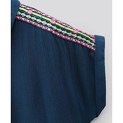 Pine Kids Indigo Top With Waist Tie Up & Palazzo - Blue