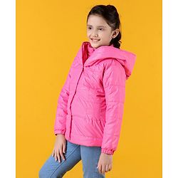 Pine Kids Full Sleeves Medium Winter Double Layered Padded Jacket - Pink