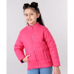 Pine Kids Full Sleeves Reversible Jacket With Pockets - Pink & Purple