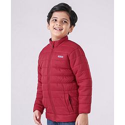 Pine Kids Full Sleeves Reversible Nylon Jacket Medium Winter - Red Blue