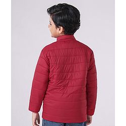 Pine Kids Full Sleeves Reversible Nylon Jacket Medium Winter - Red Blue