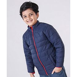 Pine Kids Full Sleeves Reversible Nylon Jacket Medium Winter - Red Blue