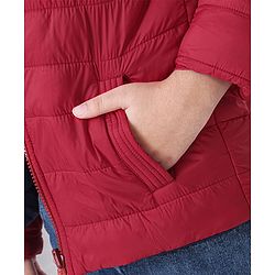 Pine Kids Full Sleeves Reversible Nylon Jacket Medium Winter - Red Blue