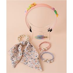Pine Kids Hair Accessories Combo Free Size Pack of 5 - Multicolor