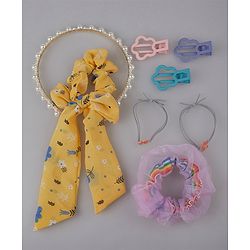 Pine Kids Hair Accessories Combo Free Size Pack of 8 - Multicolor