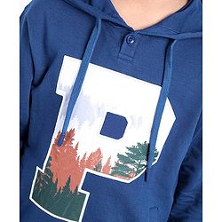 Pine Kids Full Sleeve Biowash Sweatshirts Text Print - Navy