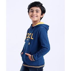 Pine Kids Full Sleeve Biowash Sweatshirts Cool Times Print - Blue