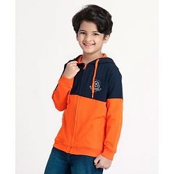 Pine Kids Full Sleeves Sweat Jacket - Orange