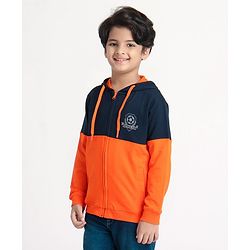 Pine Kids Full Sleeves Sweat Jacket - Orange