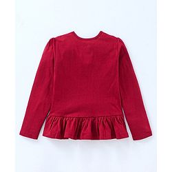 Pine Kids Full Sleeves T-Shirt Text Graphic - Maroon