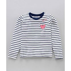 Pine Kids Full Sleeves T-Shirt Striped - Blue & White