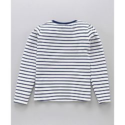 Pine Kids Full Sleeves T-Shirt Striped - Blue & White