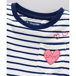 Pine Kids Full Sleeves T-Shirt Striped - Blue & White