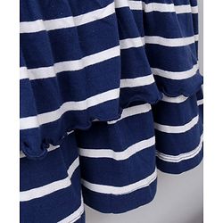 Pine Kids Full Sleeves Bio Washed Frock Heart Badge - Blue
