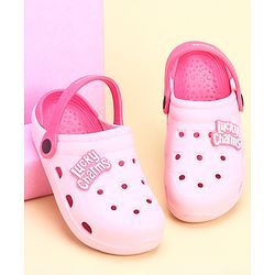 Pine Kids Clogs Text Patch - Light Pink Fuchsia