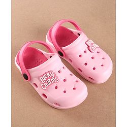 Pine Kids Clogs Text Patch - Light Pink Fuchsia