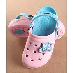 Pine Kids Clogs Text Patch - Light & Dark Pink