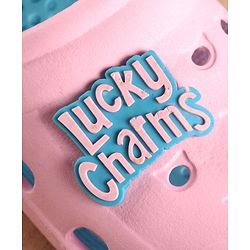 Pine Kids Clogs Text Patch - Light & Dark Pink