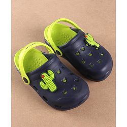 Pine Kids Clogs Cactus Patch - Navy Blue Light Green