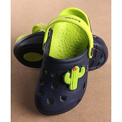 Pine Kids Clogs Cactus Patch - Navy Blue Light Green