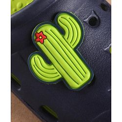 Pine Kids Clogs Cactus Patch - Navy Blue Light Green