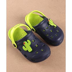 Pine Kids Clogs Cactus Patch - Navy Blue Light Green