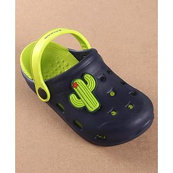 Pine Kids Clogs Cactus Patch - Navy Blue Light Green