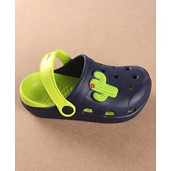 Pine Kids Clogs Cactus Patch - Navy Blue Light Green