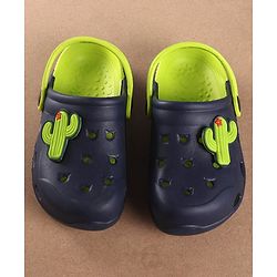 Pine Kids Clogs Cactus Patch - Navy Blue Light Green
