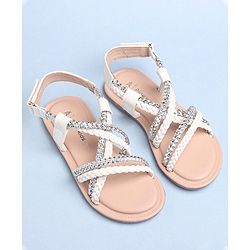 Pine Kids Sandals With Velcro Closure - White