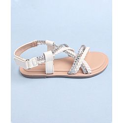 Pine Kids Sandals With Velcro Closure - White