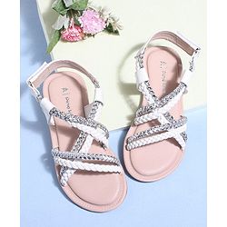 Pine Kids Sandals With Velcro Closure - White