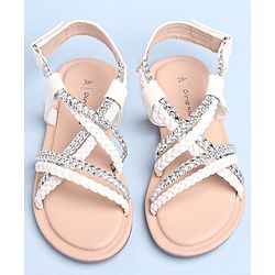 Pine Kids Sandals With Velcro Closure - White