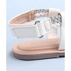Pine Kids Sandals With Velcro Closure - White