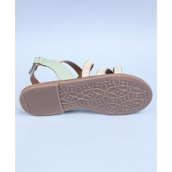 Pine Kids Party Wear Shimmered Sandals - Teal Green