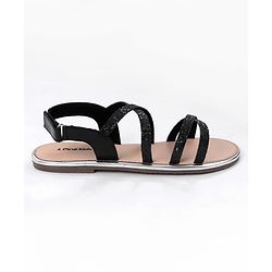Pine Kids Party Wear Shimmered Sandals - Teal Green