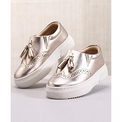 Pine Kids Pull On Casual Chunky Sole Shoes - Golden