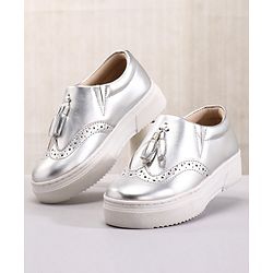 Pine Kids Pull On Casual Chunky Sole Shoes - Silver