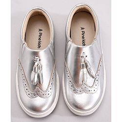 Pine Kids Pull On Casual Chunky Sole Shoes - Silver