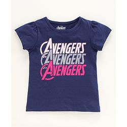 Pine Kids Half Sleeves Marvel Avengers Bio Wash Tee - Blue