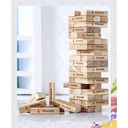 Pine Kids Premium 54 Blocks Wooden Stacking & Tumbling Tower Game for Kids |Tumbling Tower Game for Kids| Challenging Balancing Puzzle Game | BIS Certified | Birthday Gift | 5 Years+