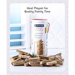 Pine Kids Premium 54 Blocks Wooden Stacking & Tumbling Tower Game for Kids |Tumbling Tower Game for Kids| Challenging Balancing Puzzle Game | BIS Certified | Birthday Gift | 5 Years+