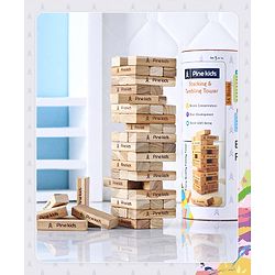 Pine Kids Premium 39 Blocks Wooden Stacking & Tumbling Tower Game for Kids |Tumbling Tower Game for Kids| Challenging Balancing Puzzle Game | BIS Certified | Birthday Gift | 3 Years+