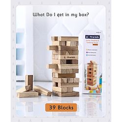 Pine Kids Premium 39 Blocks Wooden Stacking & Tumbling Tower Game for Kids |Tumbling Tower Game for Kids| Challenging Balancing Puzzle Game | BIS Certified | Birthday Gift | 3 Years+