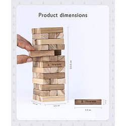 Pine Kids Premium 39 Blocks Wooden Stacking & Tumbling Tower Game for Kids |Tumbling Tower Game for Kids| Challenging Balancing Puzzle Game | BIS Certified | Birthday Gift | 3 Years+