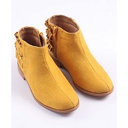 Pine Kids Frilled Winter Boots - Yellow