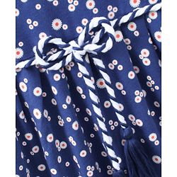 Pine Kids Short Sleeves Bio Wash Frock Floral Print - Blue