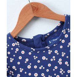 Pine Kids Short Sleeves Bio Wash Frock Floral Print - Blue