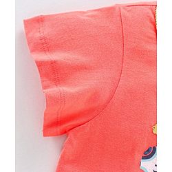 Pine Kids Half Sleeves Bio Wash Top & Legging Set Butterfly Print - Peach Blue