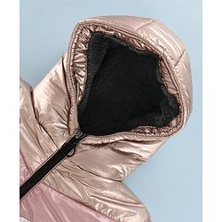 Pine Kids Full Sleeves Hooded Padded Jacket -Pink Silvet